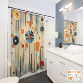 Retro Mid Century Modern Douchegordijn