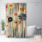 Retro Mid Century Modern Douchegordijn