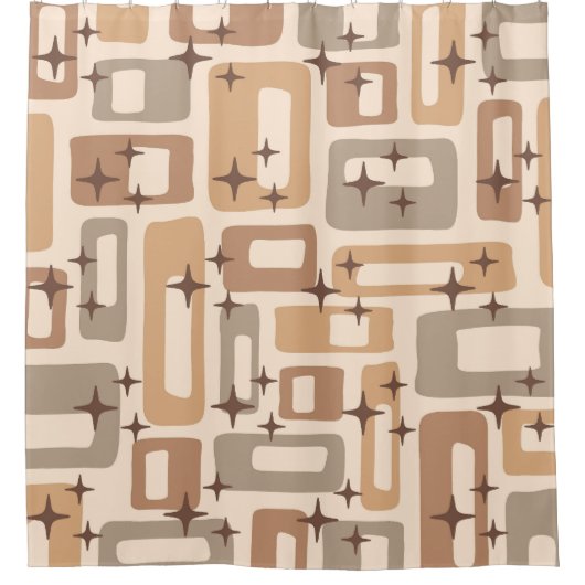 Retro Mid Century Modern Douchegordijn (Voorkant)