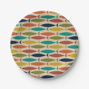Retro Mid Century Modern Fish Pattern Bord