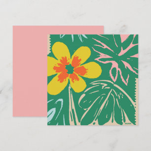 Retro Mid Century Modern Floral Design Kaart