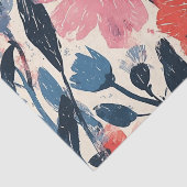 Retro Mid Century Modern Floral Design Tissuepapier (Detail)