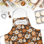 Retro Mid-Century Modern Floral Name Schort