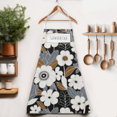 Retro Mid-Century Modern Floral Name Schort