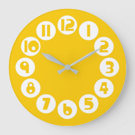 Retro Mid Century Modern Geel Grote Klok