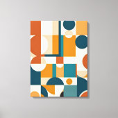 Retro Mid-Century Modern Geometrisch Abstract Canvas Afdruk (Voorkant)