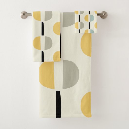Retro Mid Century Modern geometrisch patroon Bad Handdoek (Insitu)