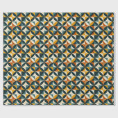 Retro Mid-Century Modern geometrisch patroon Cadeaupapier (Vlak)