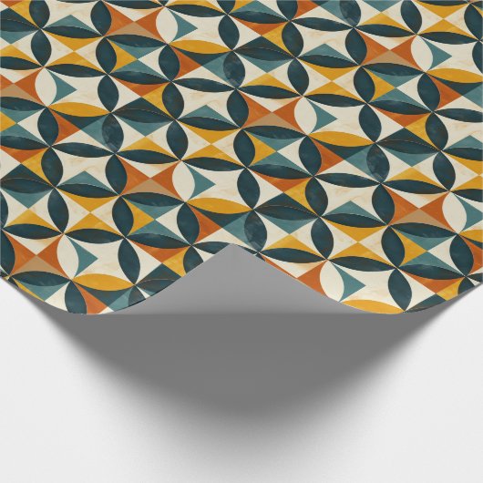 Retro Mid-Century Modern geometrisch patroon Cadeaupapier (Hoek)