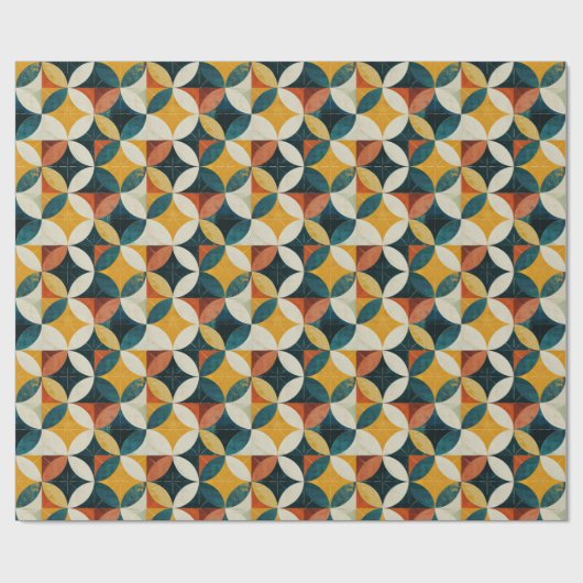 Retro Mid-Century Modern geometrisch patroon Cadeaupapier (Vlak)