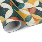 Retro Mid-Century Modern geometrisch patroon Cadeaupapier (Rol Hoek)