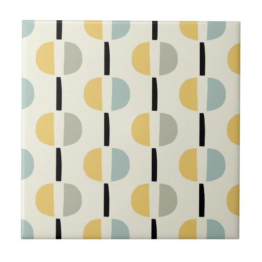 Retro Mid Century Modern geometrisch patroon Tegeltje (Voorkant)