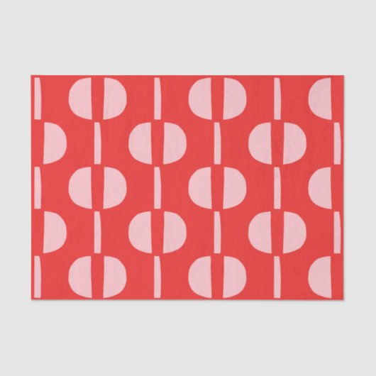 Retro Mid Century Modern geometrisch patroon Tissuepapier (Voorkant)