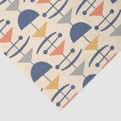 Retro Mid Century Modern geometrisch patroon Tissuepapier (Detail)