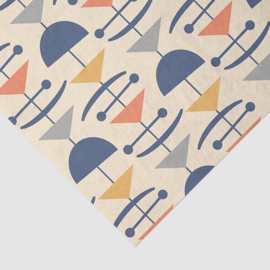 Retro Mid Century Modern geometrisch patroon Tissuepapier (Detail)