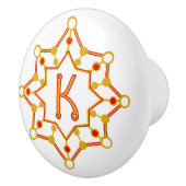 Retro Mid-Century Modern gepersonaliseerd Initiaal Keramische Knop (Rechts)