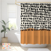 Retro Mid Century Modern Groen Zwart Abstract Douchegordijn