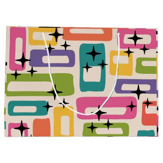 Retro Mid Century Modern Groot Cadeauzakje (Achterkant)