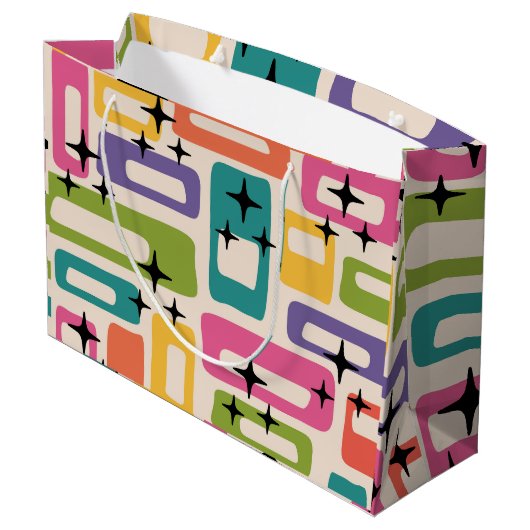 Retro Mid Century Modern Groot Cadeauzakje (Achterkant Gekanteld)