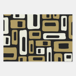 Retro Mid Century Modern Inpakpapier Vel