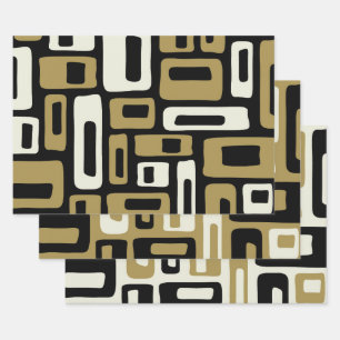 Retro Mid Century Modern Inpakpapier Vel