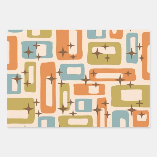 Retro Mid Century Modern Inpakpapier Vel (Voorkant)