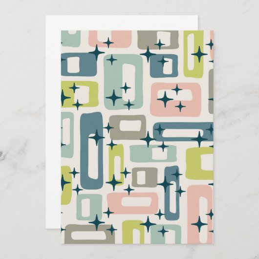 Retro Mid Century Modern Kaart (Voorkant / Achterkant)