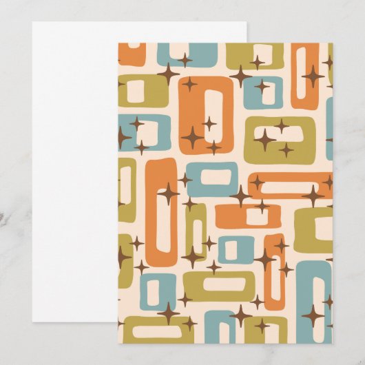 Retro Mid Century Modern Kaart (Voorkant / Achterkant)