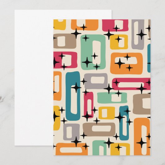 Retro Mid Century Modern Kaart (Voorkant / Achterkant)