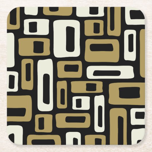 Retro Mid Century Modern Kartonnen Onderzetters (Voorkant)