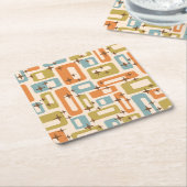 Retro Mid Century Modern Kartonnen Onderzetters (Schuin)