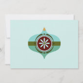 Retro Mid Century Modern Kerst Ornament Kaart (Achterkant)