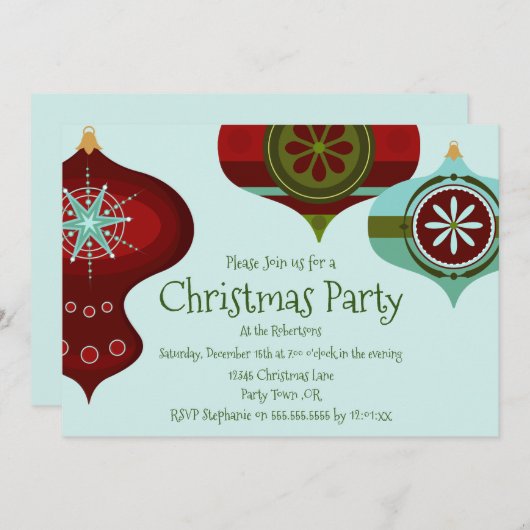 Retro Mid Century Modern kerstversiering Kaart (Voorkant / Achterkant)