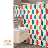 Retro Mid Century Modern Kleurrijk Douchegordijn