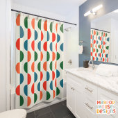 Retro Mid Century Modern Kleurrijk Douchegordijn