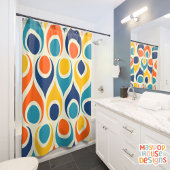 Retro Mid Century Modern Kleurrijk Douchegordijn