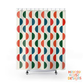 Retro Mid Century Modern Kleurrijk Douchegordijn