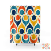 Retro Mid Century Modern Kleurrijk Douchegordijn