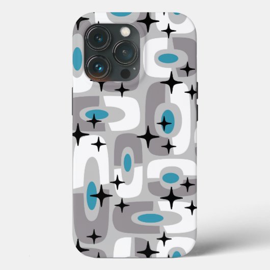 Retro Mid Century Modern Kosmisch Abstract Patroon Case-Mate iPhone Case (Achterkant)