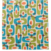 Retro Mid Century Modern Kosmisch Abstract Patroon Douchegordijn (Voorkant)