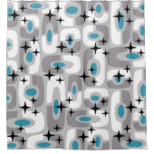 Retro Mid Century Modern Kosmisch Abstract Patroon Douchegordijn (Voorkant)
