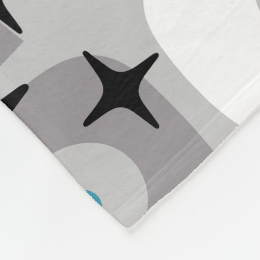 Retro Mid Century Modern Kosmisch Abstract Patroon Fleece Deken (Hoek)