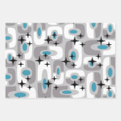 Retro Mid Century Modern Kosmisch Abstract Patroon Inpakpapier Vel (Voorkant)