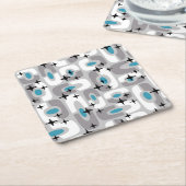 Retro Mid Century Modern Kosmisch Abstract Patroon Kartonnen Onderzetters (Schuin)