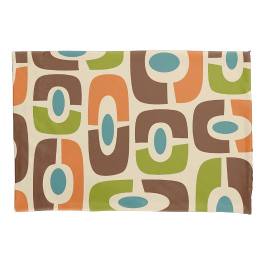 Retro Mid Century Modern Kosmisch Abstract Patroon Kussensloop (Voorkant-Links)