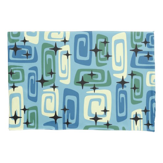Retro Mid Century Modern Kosmisch Abstract Patroon Kussensloop (Voorkant)
