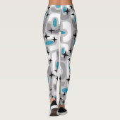 Retro Mid Century Modern Kosmisch Abstract Patroon Leggings (Achterkant)