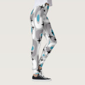 Retro Mid Century Modern Kosmisch Abstract Patroon Leggings (Rechts)