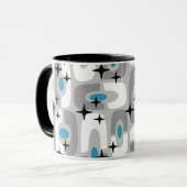 Retro Mid Century Modern Kosmisch Abstract Patroon Mok (Voorkant links)