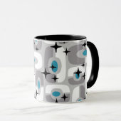 Retro Mid Century Modern Kosmisch Abstract Patroon Mok (Voorkant rechts)